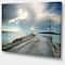 Designart - Vintage Pathway into the Ocean - Sea Bridge Canvas Art Print